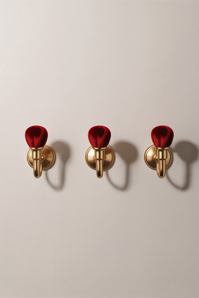 Velvet Robe Hook - 30 velvet bathroom ideas