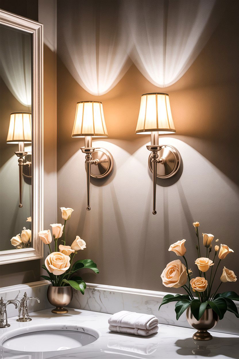 Velvet Sconce Shade - 30 velvet bathroom ideas