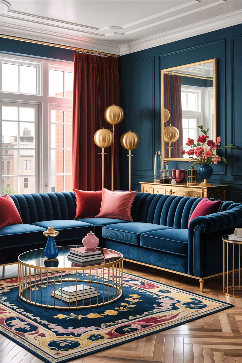 Velvet Sectional - 30 living room couch ideas