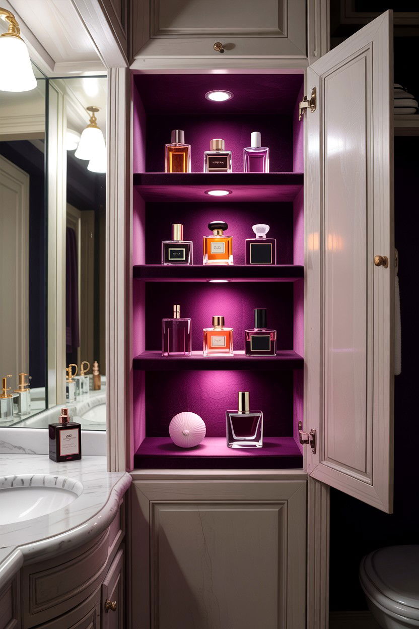 Velvet Shelf Liner - 30 velvet bathroom ideas