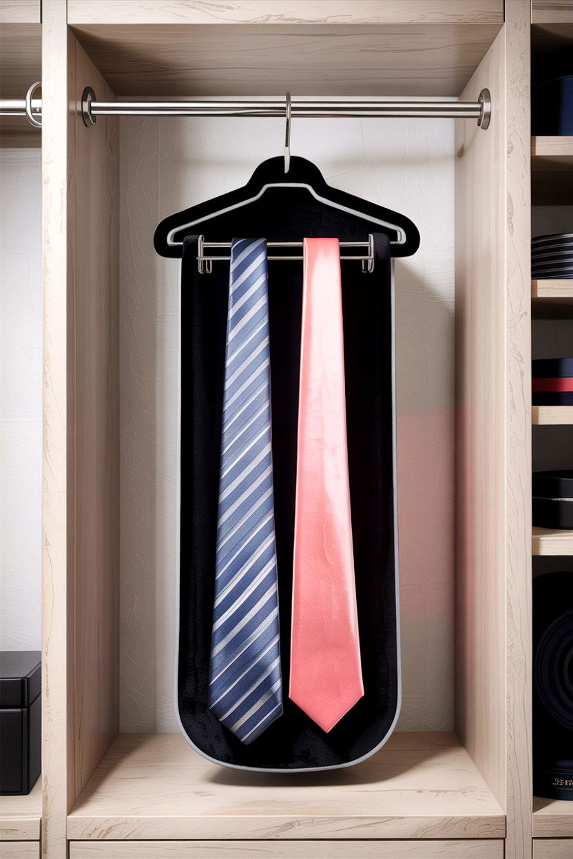 Velvet Tie Hanger - 30 bedroom tie storage ideas