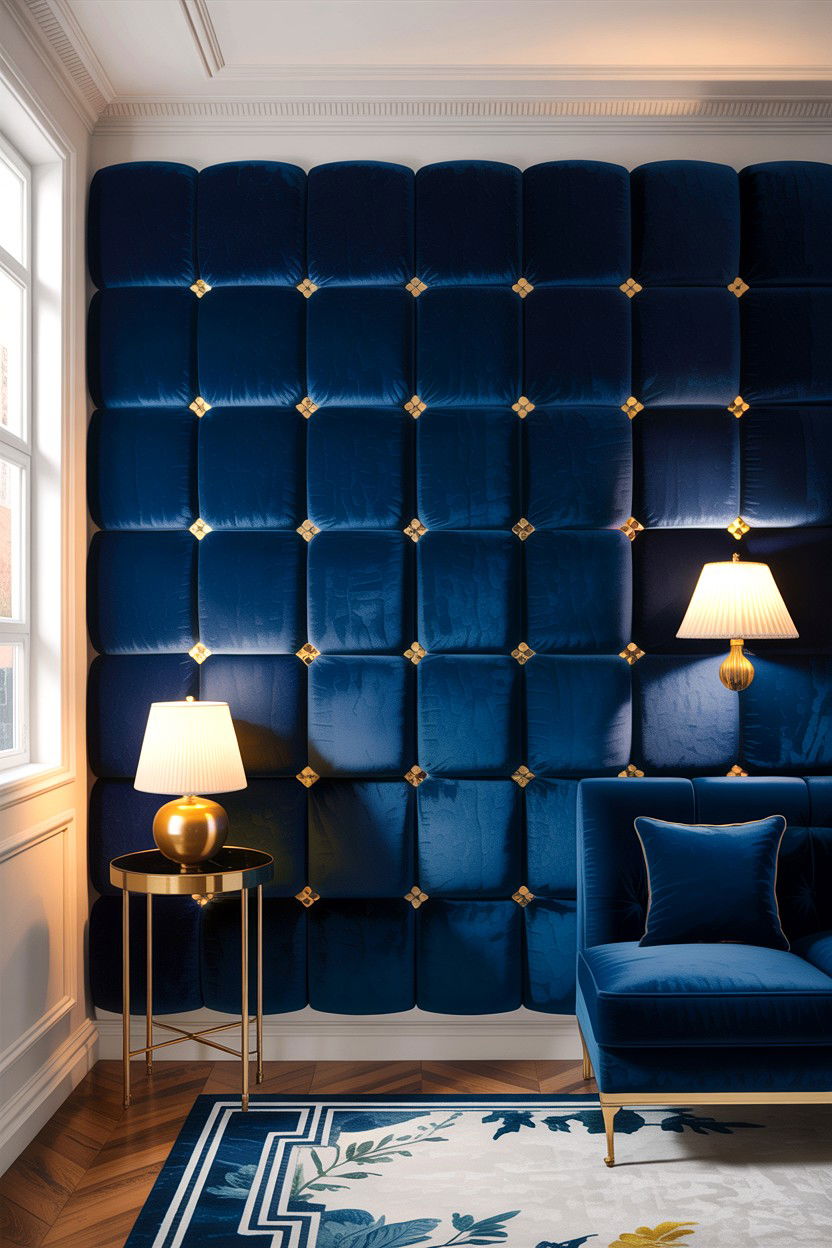 Velvet Upholstered Wall - 30 bespoke bedroom ideas