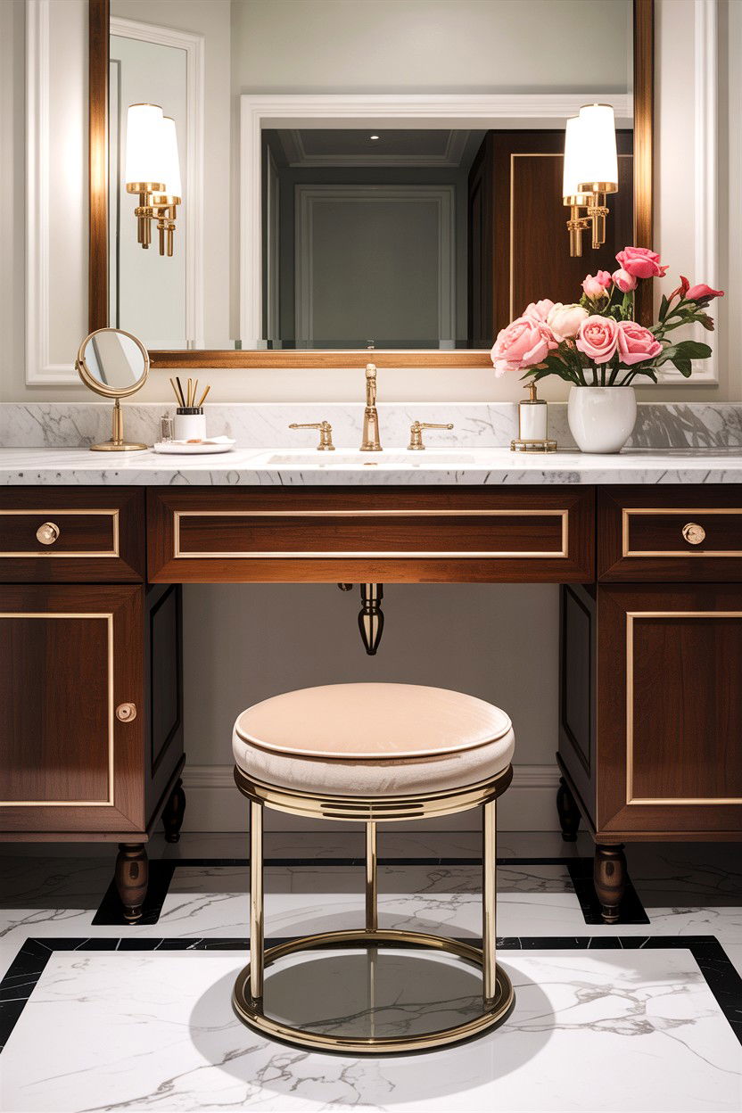 Velvet Vanity Stool - 30 velvet accent ideas