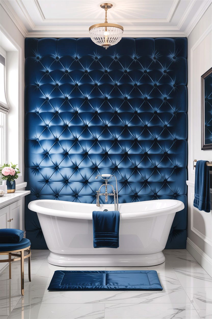 Velvet Wall Panel - 30 velvet bathroom ideas