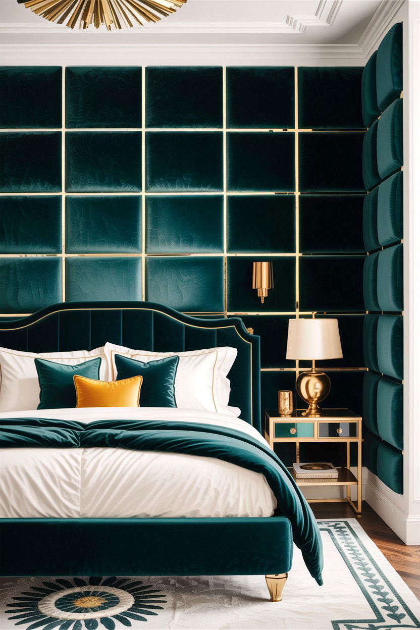 Velvet Wall Panels - 30 bedroom wall ideas