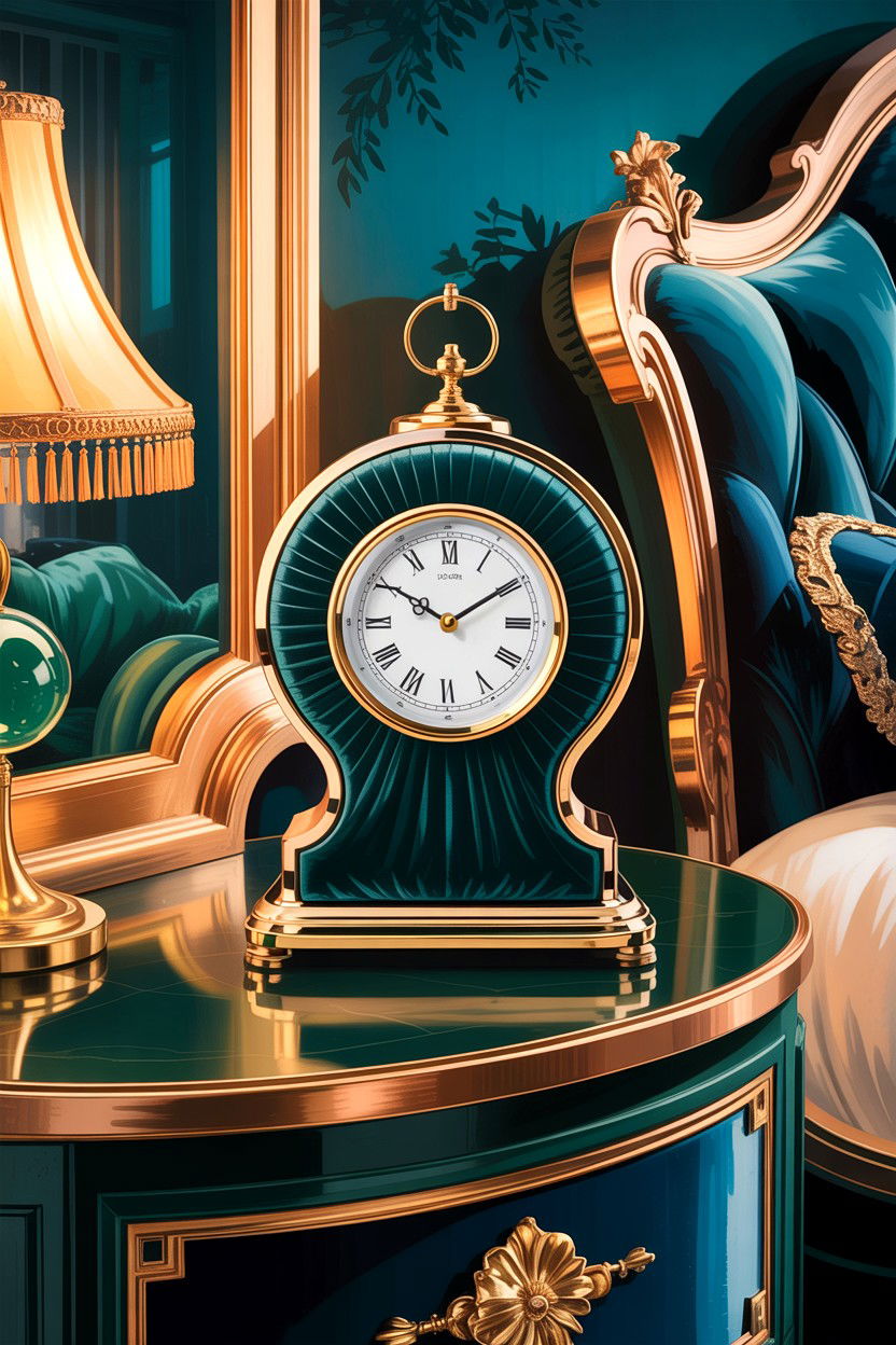 Velvet Wrapped Table Clock - 30 bedroom vintage clocks