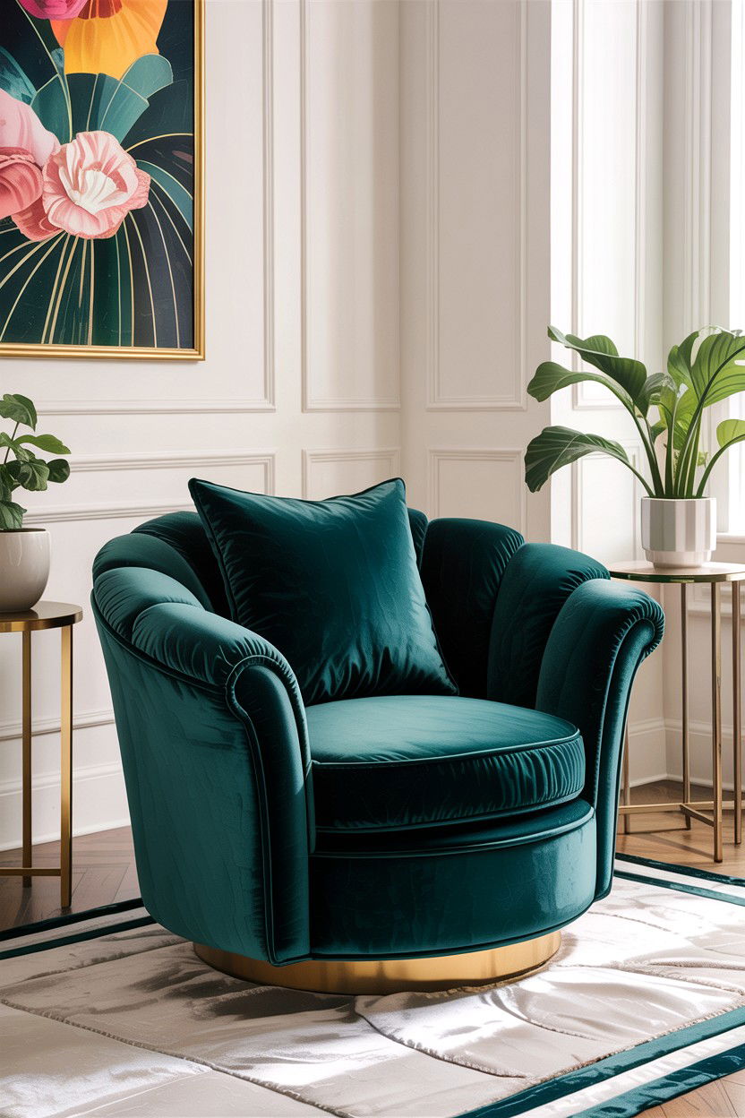 Velvet swivel chair - 30 living room accent chairs