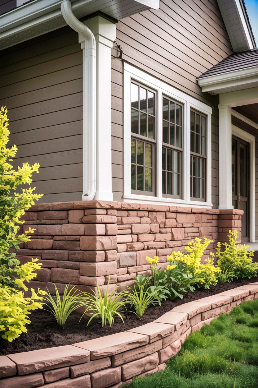 Veneer Stone Foundation - 30 stone accent ideas