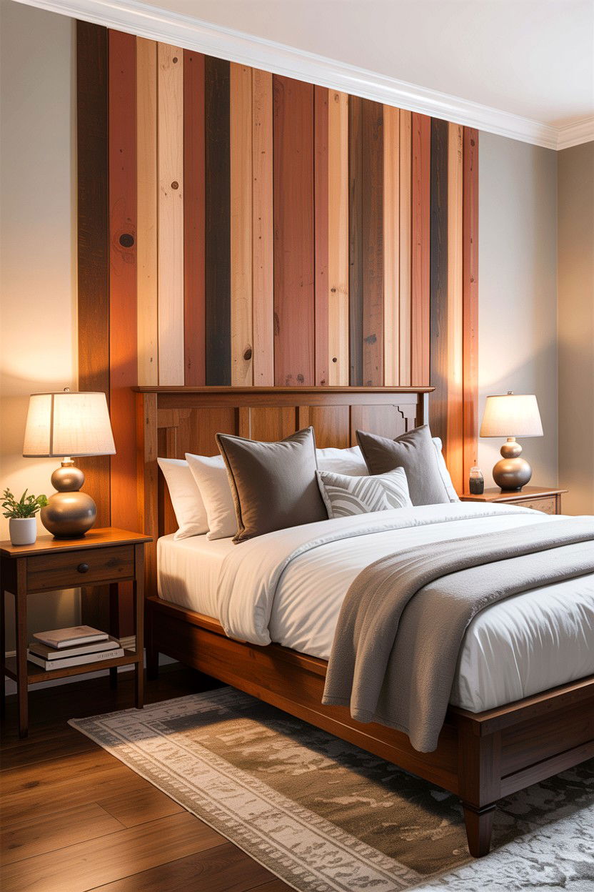 Vertical Plank Wood Headboard - 30 bedroom wooden headboards