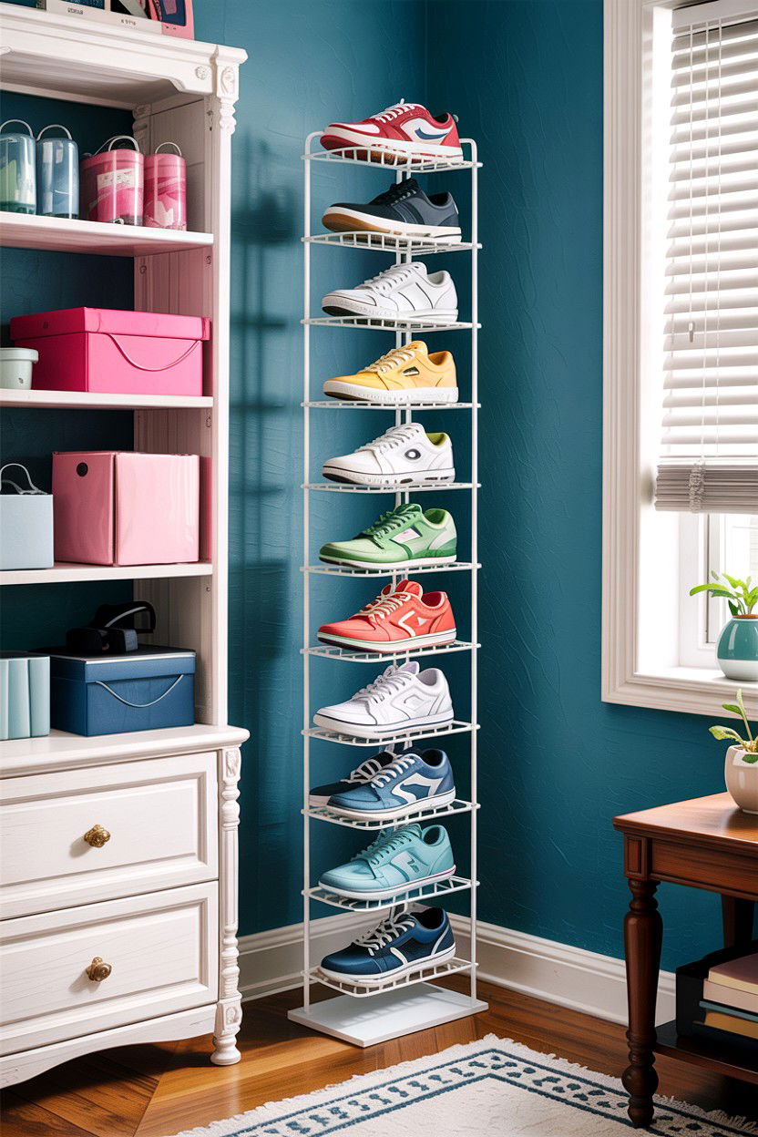 Vertical Shoe Rack - 30 bedroom compact furniture ideas