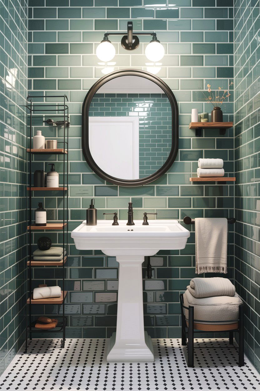 Vertical Stacked Subway Tile - 30 accent tile bathroom ideas