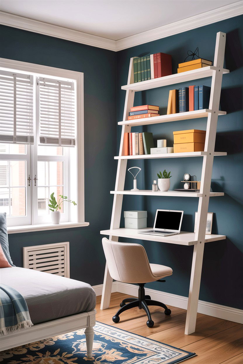 Vertical Storage Office - 30 bedroom home office ideas