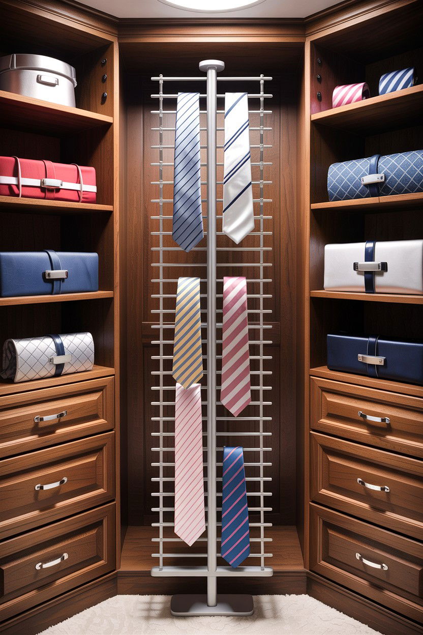 Vertical Tie Rack - 30 bedroom tie storage ideas