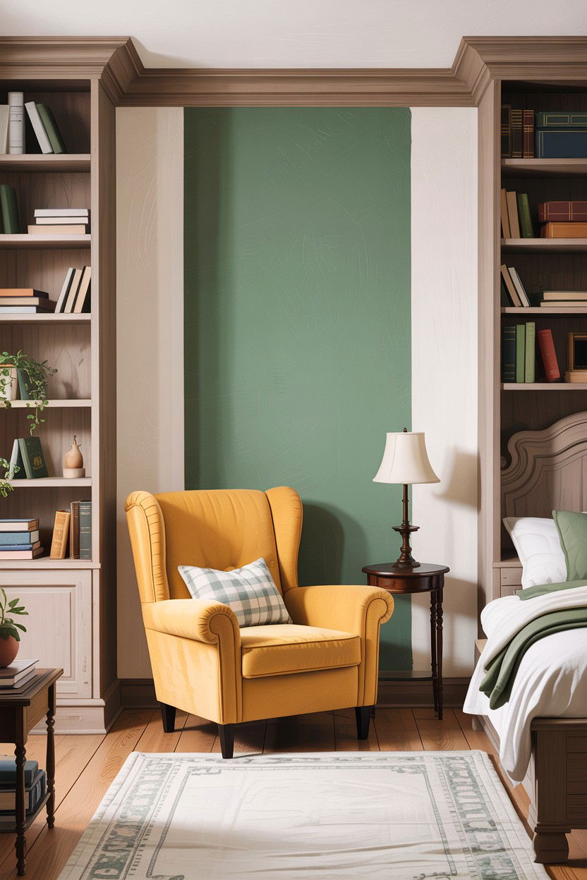 Vertical split bedroom wall - 30 bedroom half painted walls