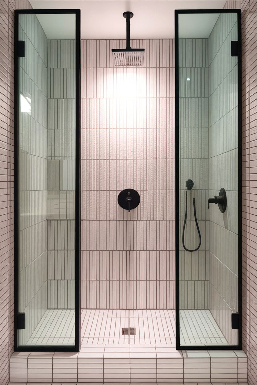 Vertical stack bond tile shower - 30 inspiring bathroom ideas