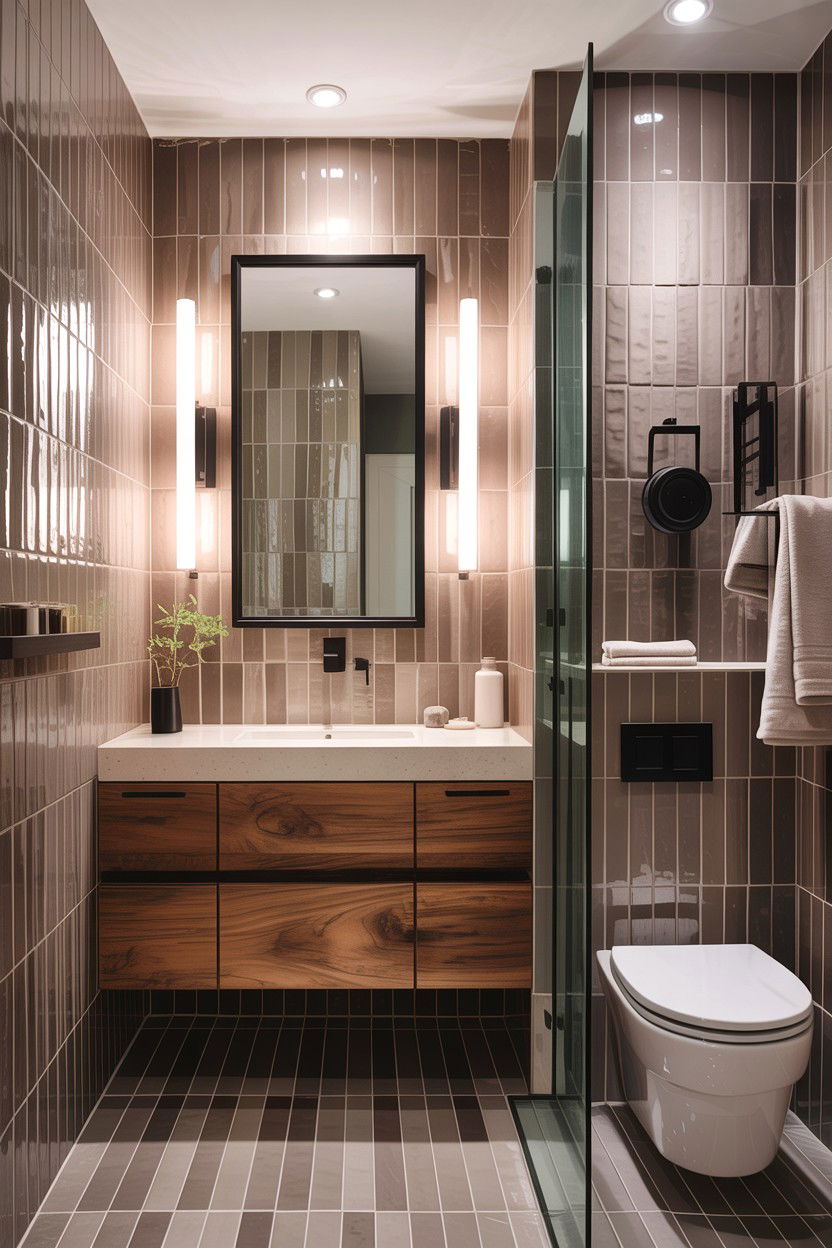 Vertical stack tile bathroom - 30 handmade tile bathroom ideas