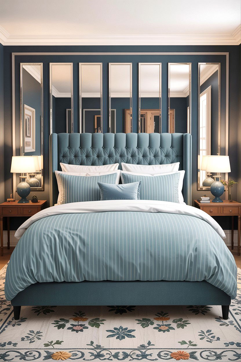 Vertical striped bedding - 30 bedroom striped bedding ideas