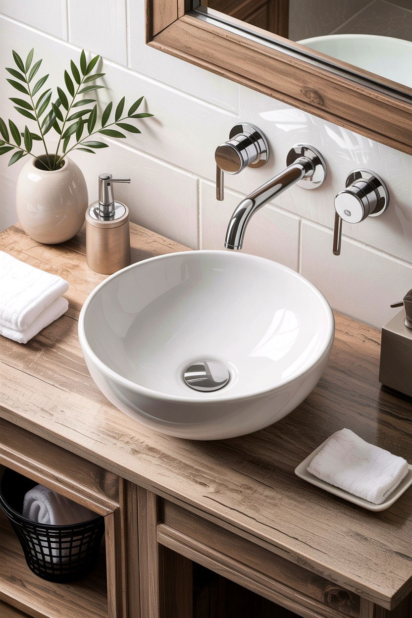 Vessel Sink Vanity - 30 bathroom afternoon project ideas