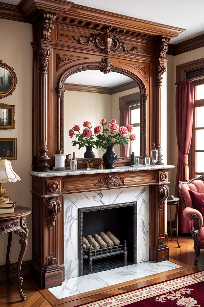 Victorian Fireplace Mantel - 30 living room fireplace mantel ideas