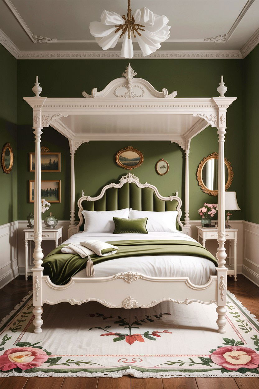 Victorian Sage Green Bedroom - 30 sage and white bedroom ideas