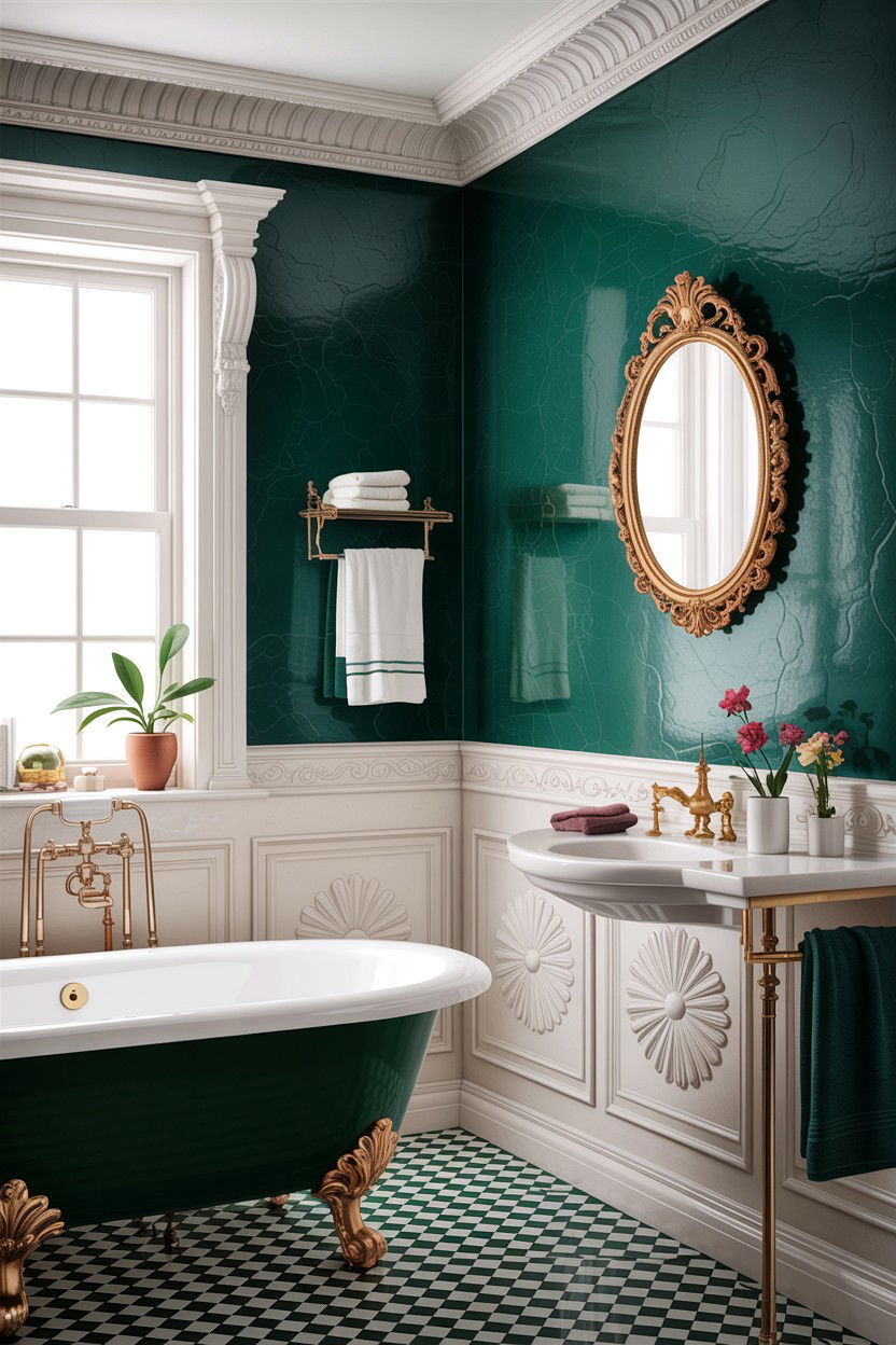 Victorian Style Bathroom Molding - 30 bathroom chair rail ideas