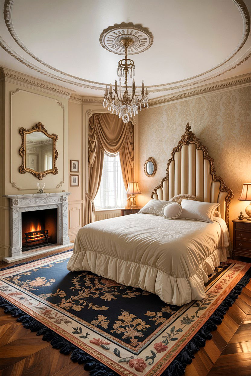 Victorian Style Cream Bedroom - 30 traditional cream bedroom ideas