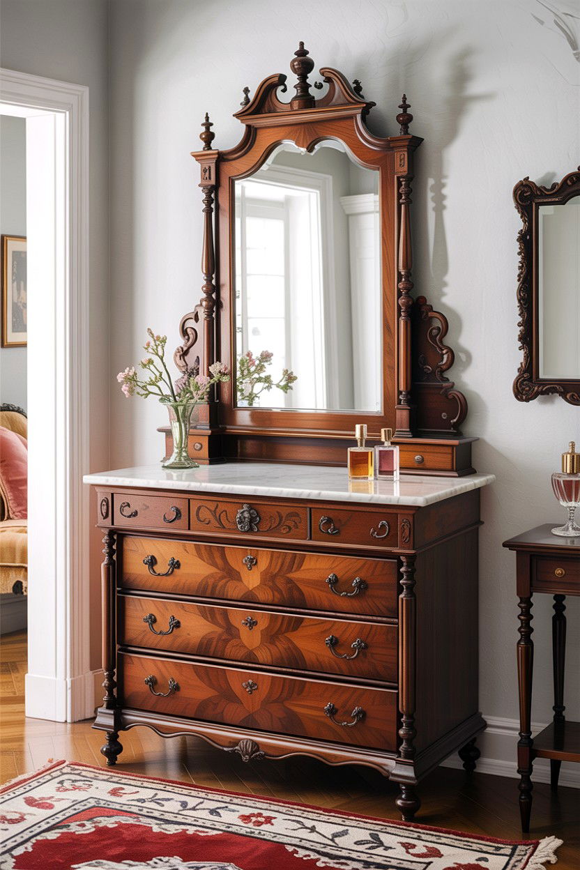 Victorian Walnut Dresser - 30 bedroom vintage dressers
