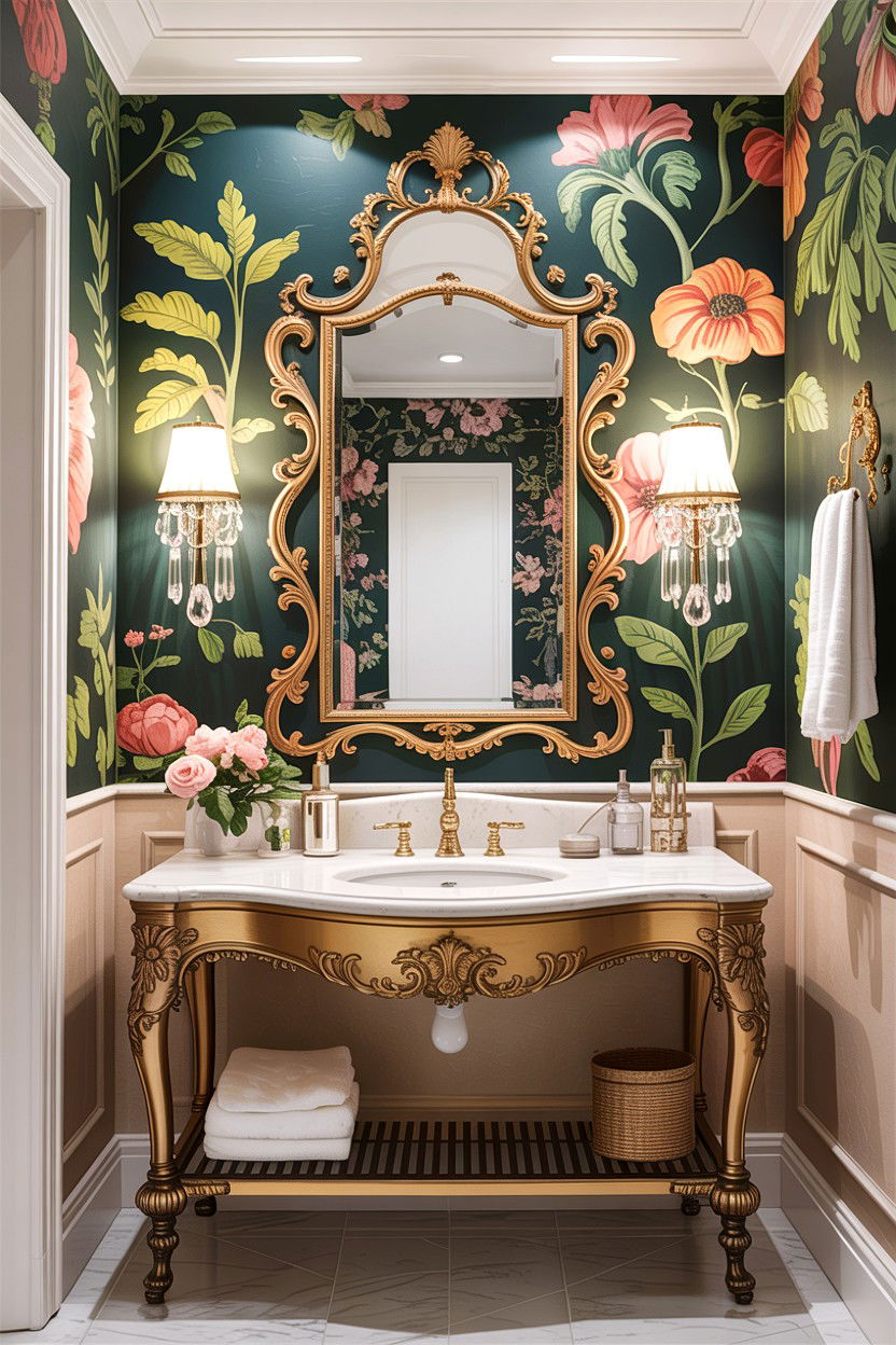 Victorian bathroom mirror - 30 antique bathroom ideas