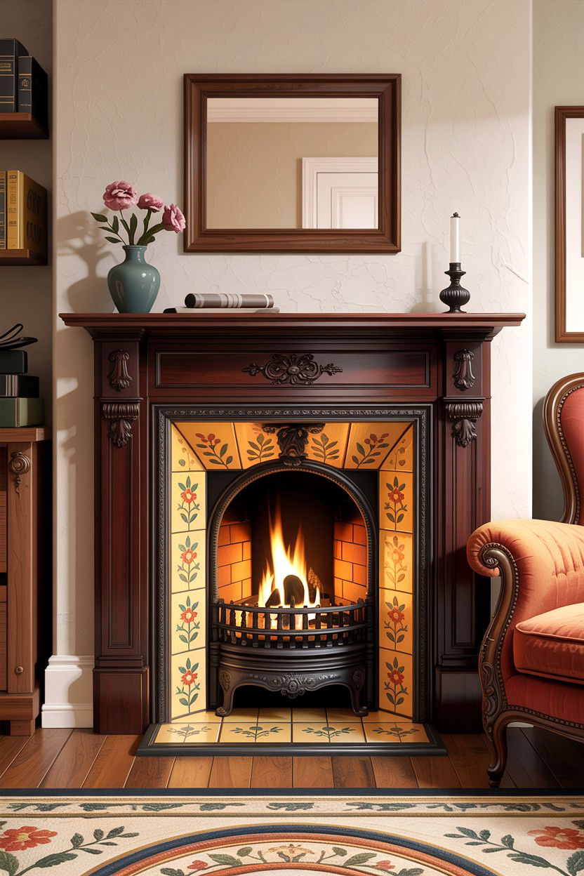 Victorian fireplace insert - 30 living room fireplace insert ideas