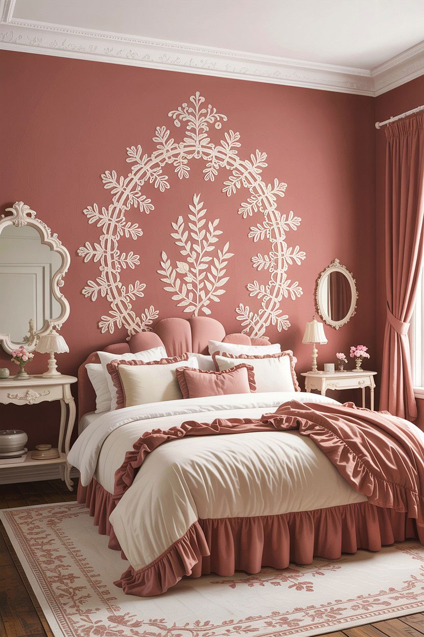 Victorian lace stencil - 30 bedroom wall stencils