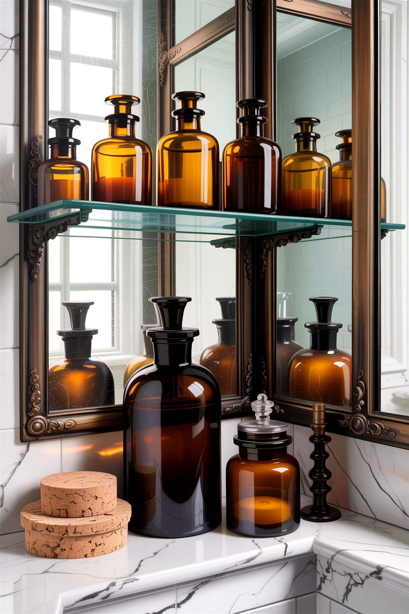 Vintage Apothecary Bottle - 30 bathroom conversation starter ideas