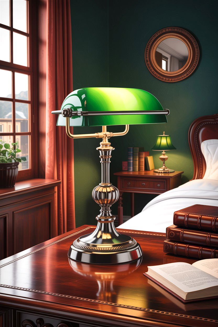 Vintage Banker Lamp - 30 bedroom dimmer lights ideas
