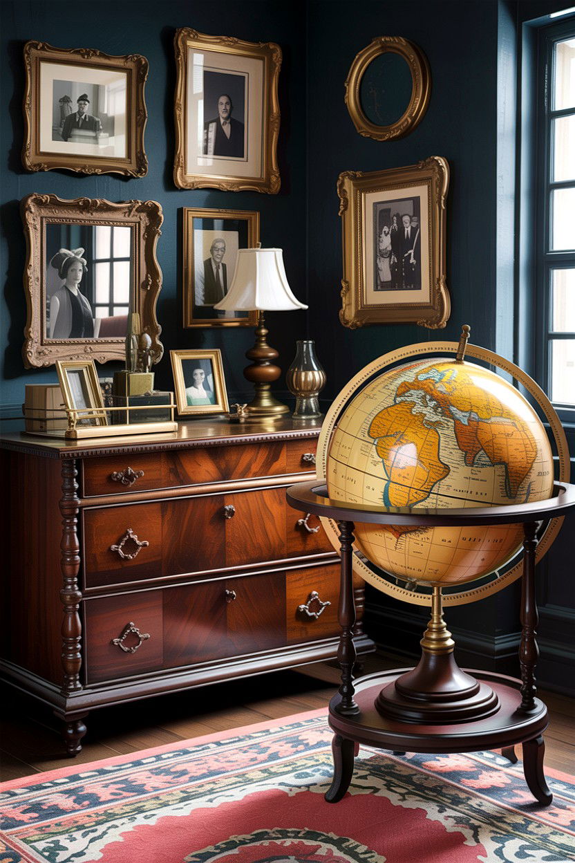 Vintage Brass Desktop Globe - 30 bedroom globes
