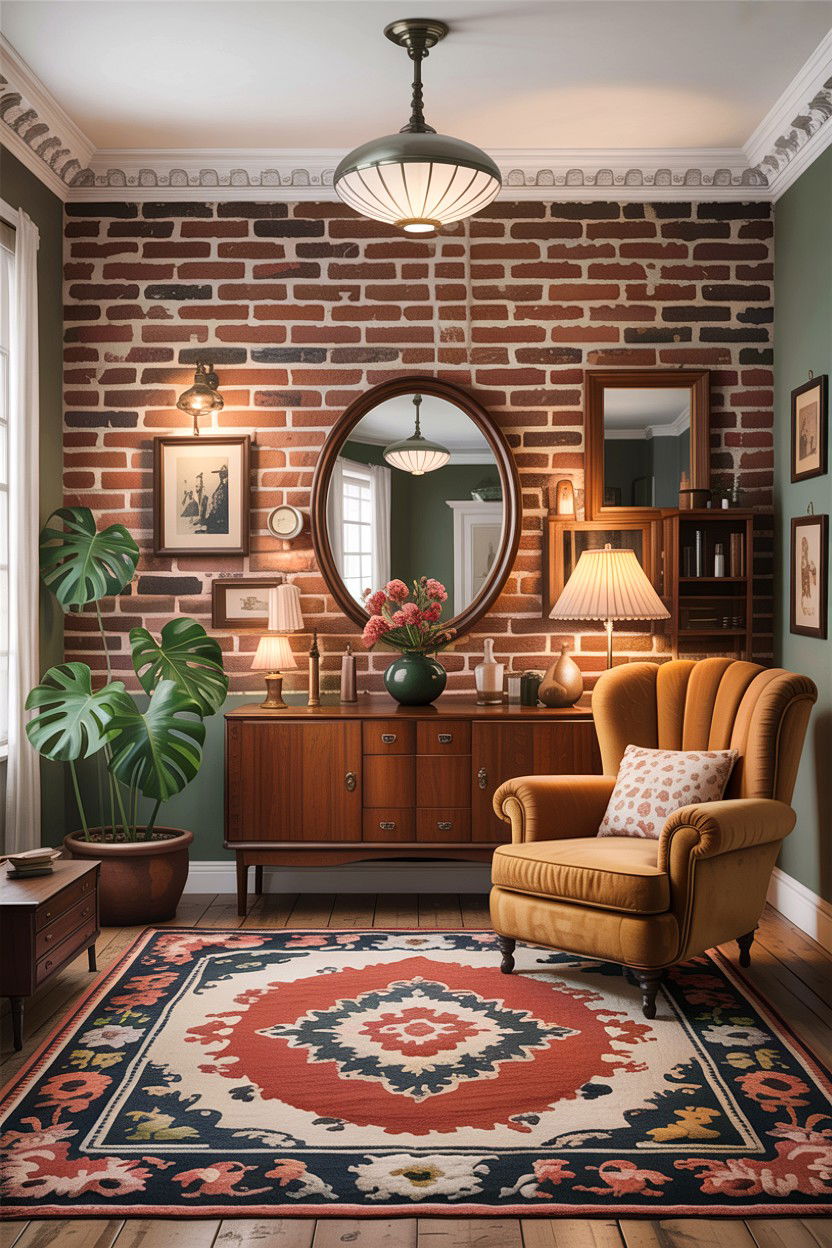 Vintage Brick Living Room - 30 exposed brick living room ideas