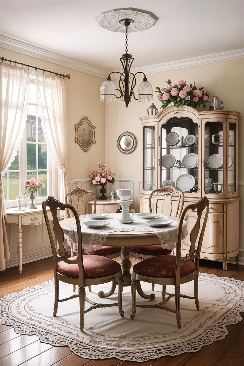 Vintage Cream Dining Room - 30 warm cream dining room ideas
