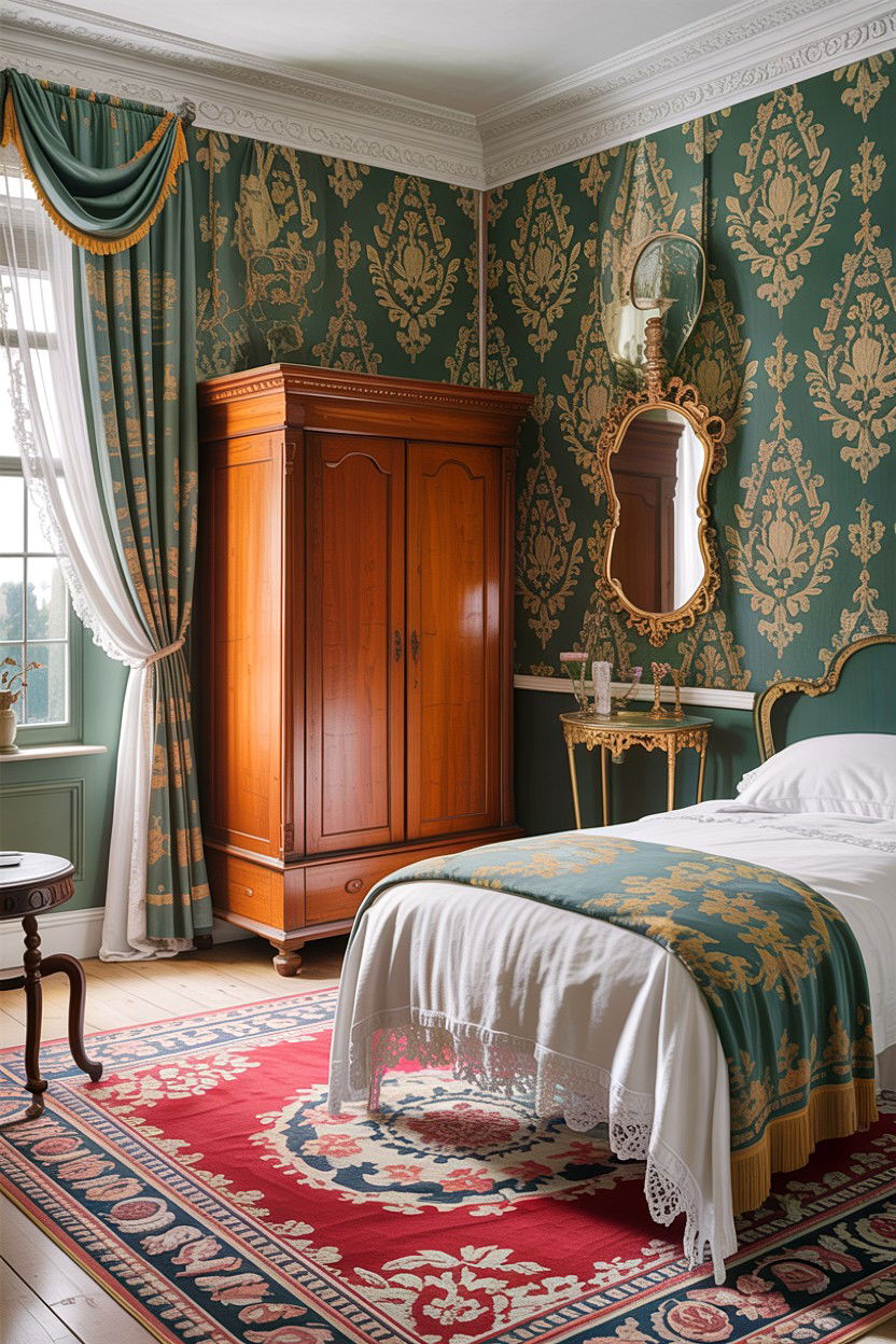 Vintage Damask Wallpaper - 30 bedroom damask wallpapers