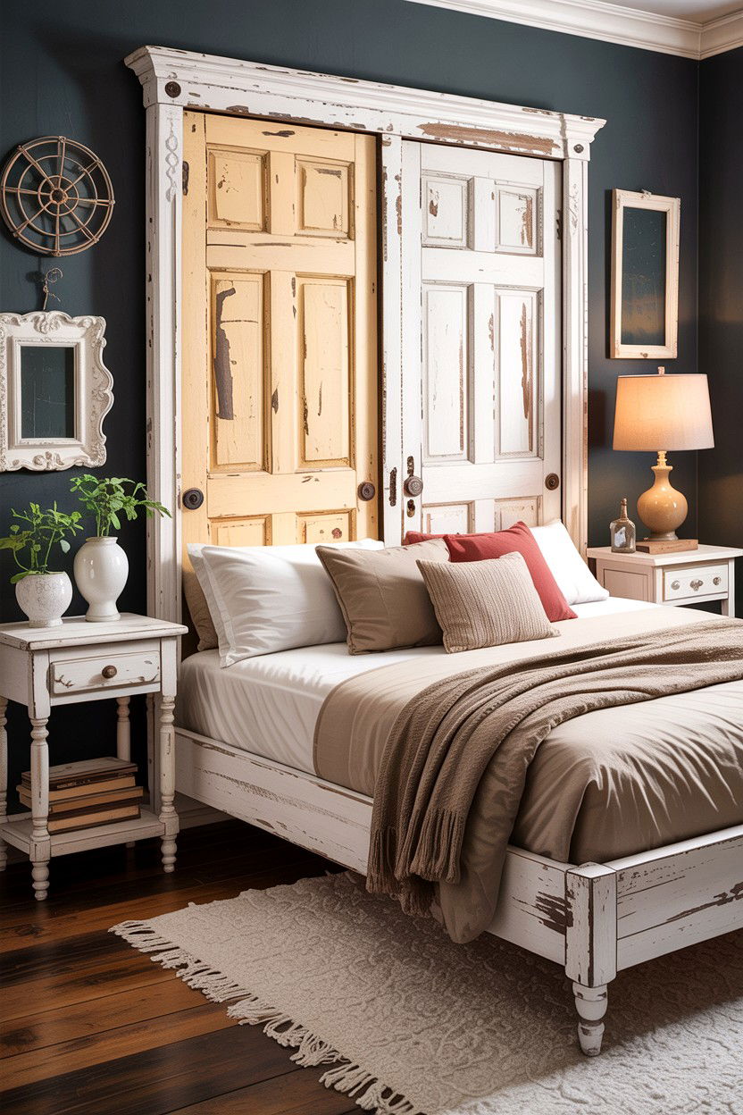 Vintage Door Headboard - 30 bedroom headboards
