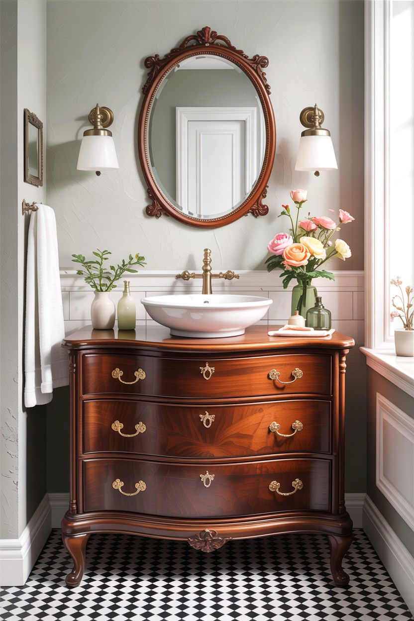 Vintage Dresser Bathroom Vanity - 30 custom bathroom vanity ideas
