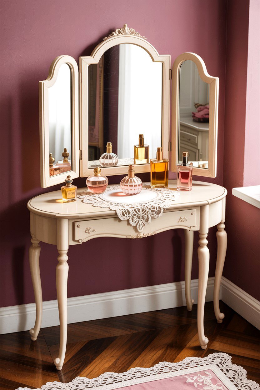 Vintage Dressing Table Vanity - 30 cottage core bedroom ideas