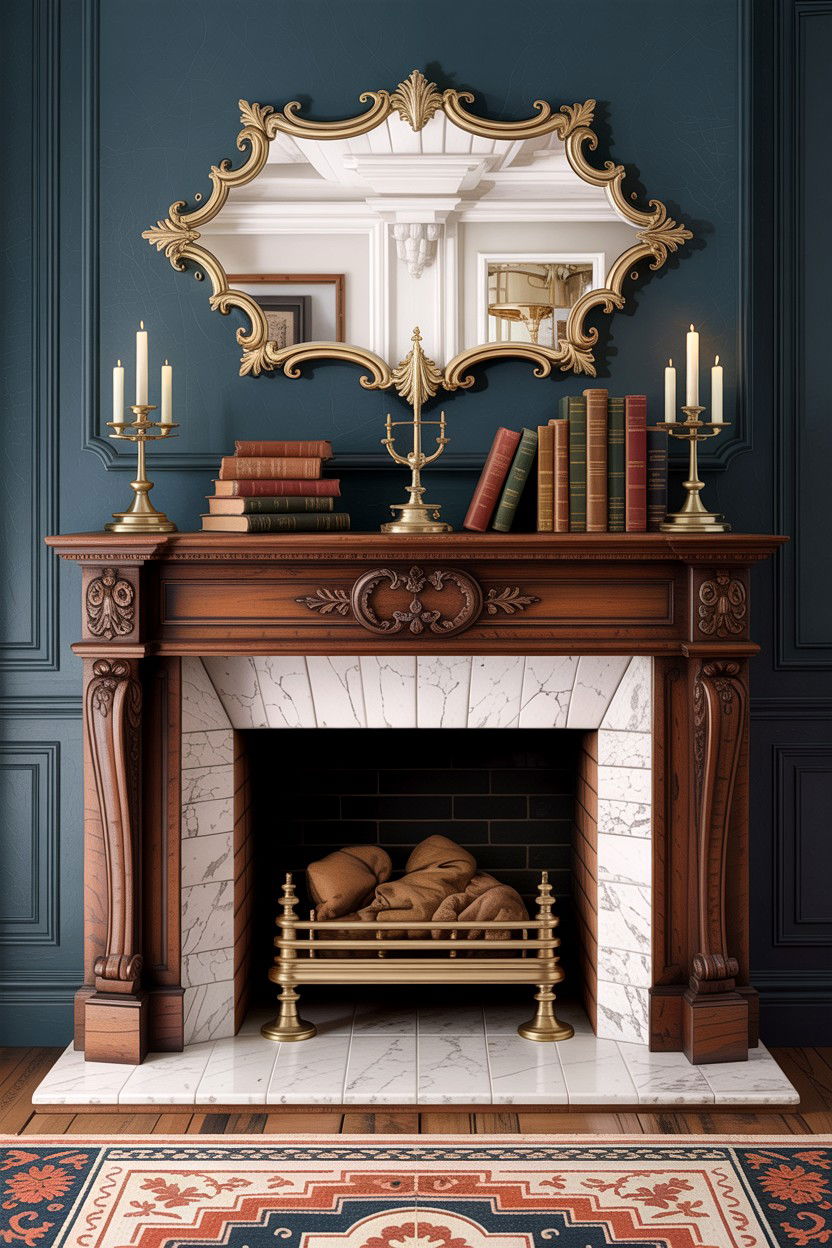 Vintage Fireplace Mantel - 30 living room fireplace mantel ideas