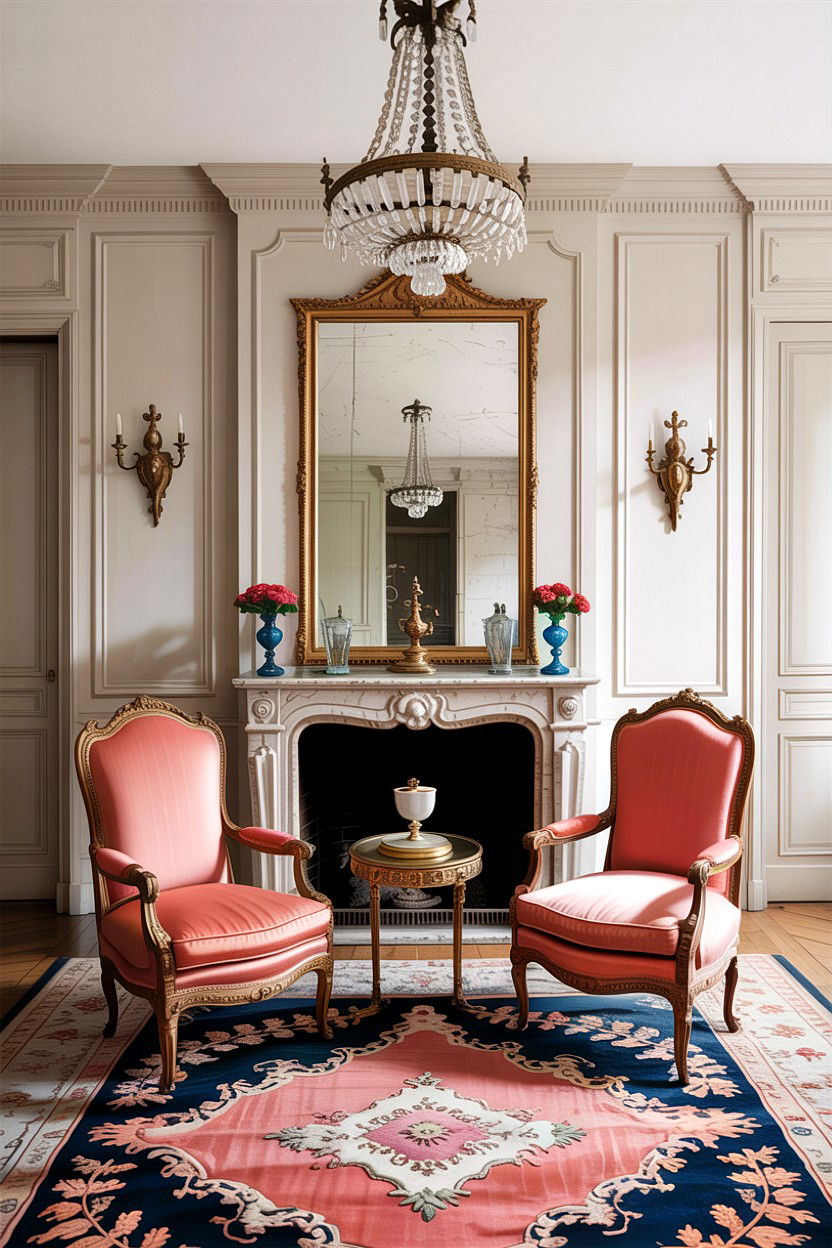 Vintage French salon - 30 living room Parisian furniture ideas