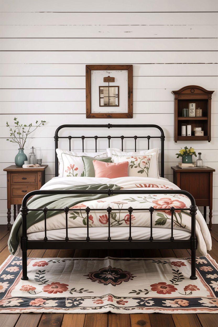 Vintage Metal Bed - 30 fixer upper bedroom ideas