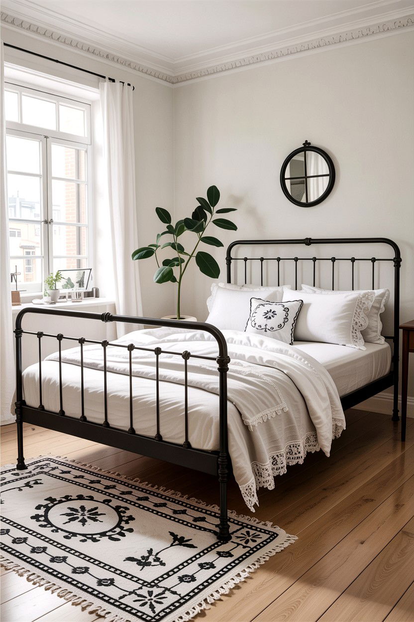 Vintage Metal Frame Bedroom - 30 Swedish bedroom ideas