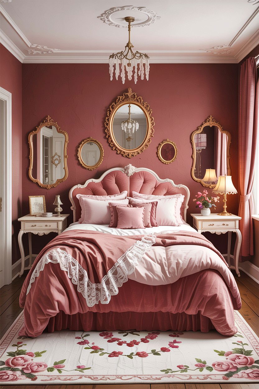 Vintage Rose Berry Bedroom - 30 berry bedroom ideas
