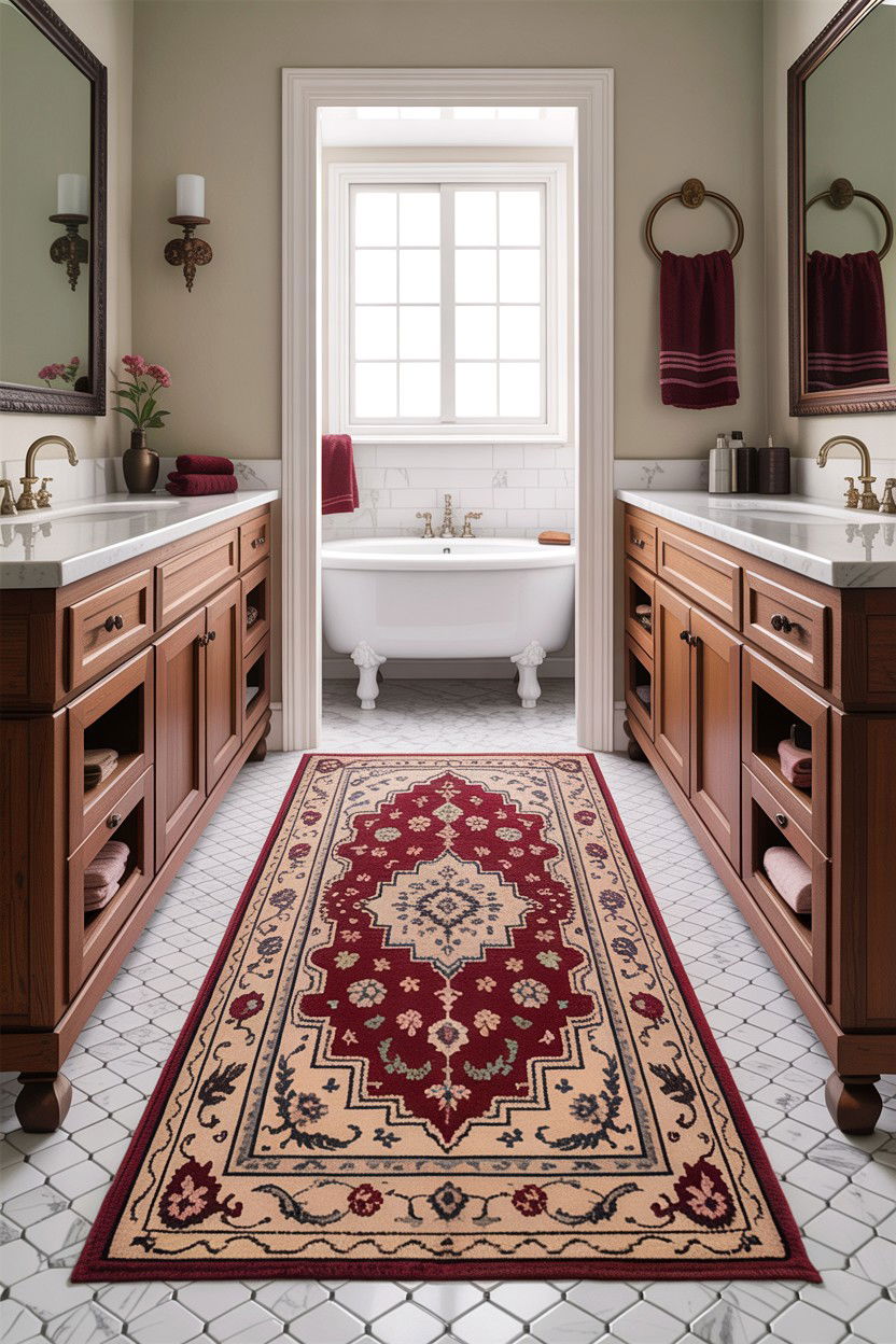 Vintage Runner Bath Mat - 30 bath mat ideas