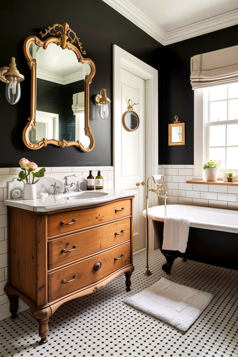 Vintage Style Bathroom - 30 guest bathroom ideas