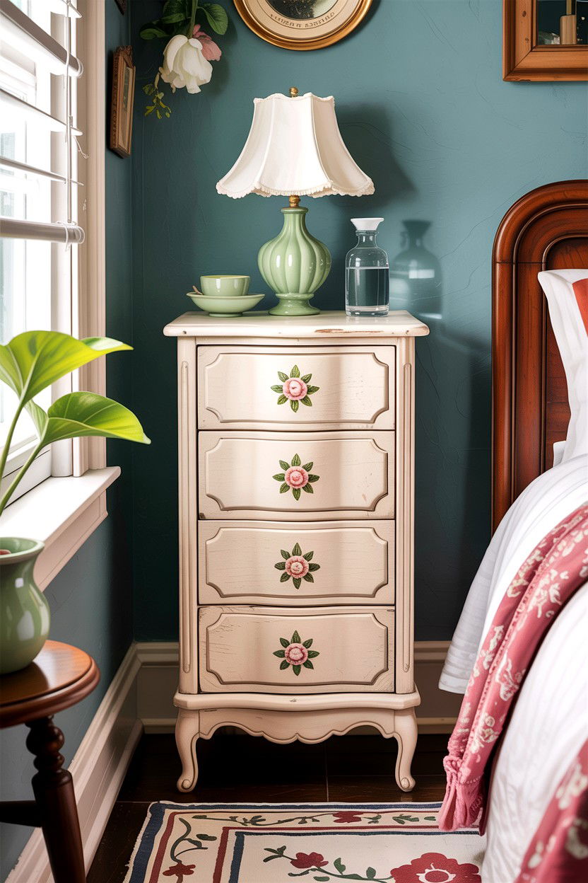 Vintage Tall Nightstand For Guest Room - 30 bedroom tall nightstands