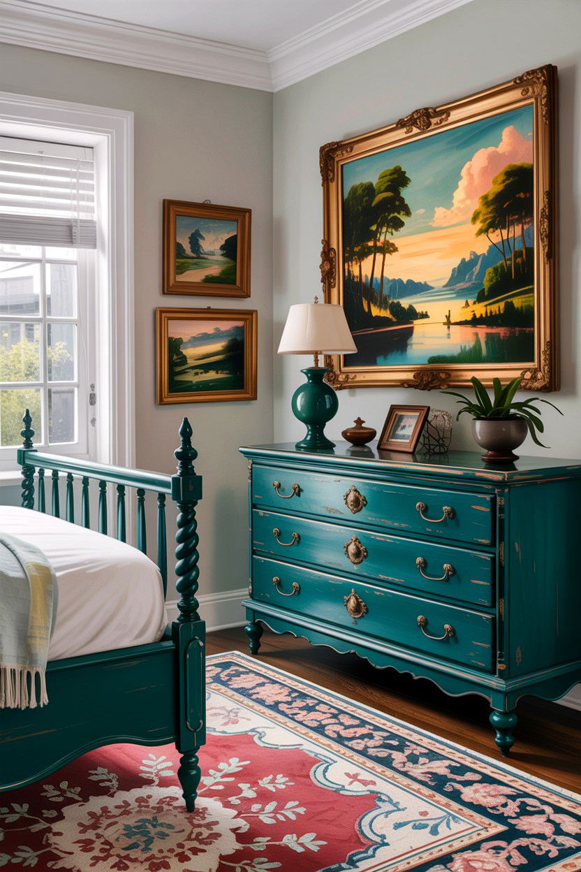 Vintage Teal Furniture - 30 traditional teal bedroom ideas