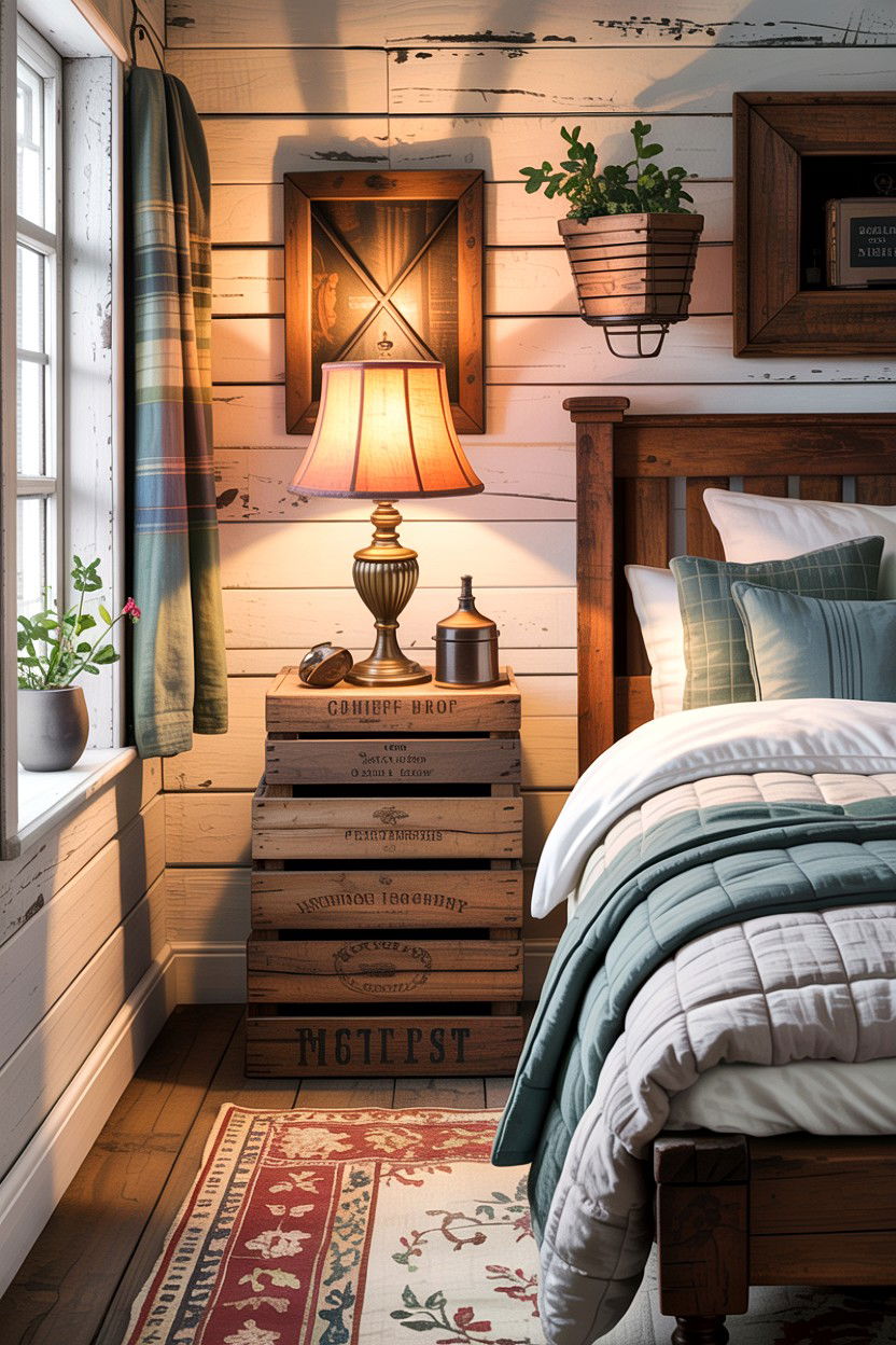 Vintage Wooden Crate - 30 bedroom book displays