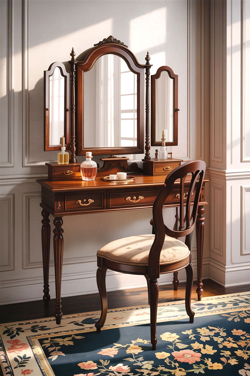 Vintage Wooden Vanity - 30 bedroom vanity tables